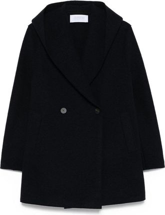 Harris Wharf London Double-Breasted Blue Wool Coat