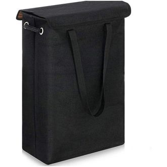 OEM (negro) Cesto De Ropa Plegable Delgado De 45 Litros Con Tapa - Cesto De Ropa De Gran Capacidad - 39x19x60cm - Cesto De Ropa Estrecho-crezuo