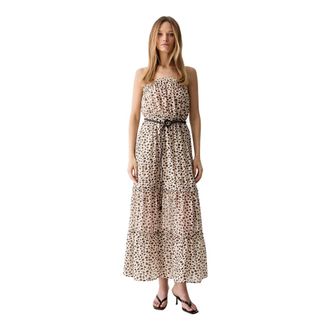 Vicolo Kleedjes, Dames, Beige, S, Flared Midi Dress