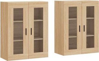 vidaXL Wall Mounted Cabinets 2 pcs Sonoma Oak Engineered Wood Vidaxl