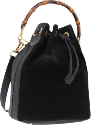 Gucci Pre-owned Bolso Cubo de Ante - Pre-owned - Mujer - Negro - ONE SIZE