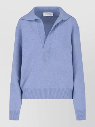 Victoria Beckham long sleeve crewneck top ribbed cuffs hem
