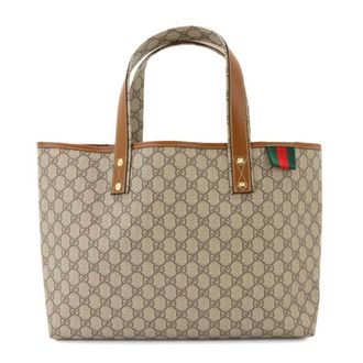Gucci Beige Brown Gg Supreme Leather Handbag Tote Bag (Pre-Owned)