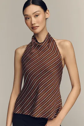 Maeve Satin Halter Tank Top