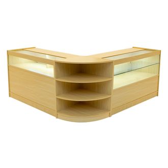 MonsterShop Harmonia LED Shop Counter Set B1200, C1200 & LM60 - Maple in Beige