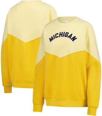 ZooZatZ Womens ZooZatz Yellow Michigan Wolverines Bestie Oversized Pullover Sweatshirt at Nordstrom, Size Medium