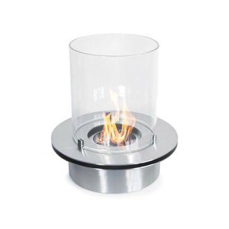 Dmora Quemador Dscanzian, Hornillo, Elemento Calefactor, Incinerador, Made In Italy, 35x35 H36 Cm, Gris Y Transparente - Dmora