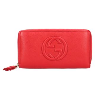 Gucci Soho Red Color Leather Long Wallet (Bi-Fold) (Pre-Owned)