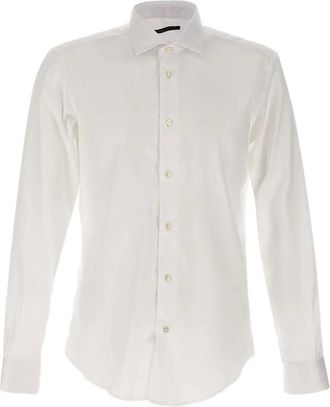 Brian Dales Overhemd met klassieke kraag en manchetten - Wit