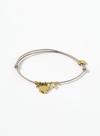 Simons Womens Bead and clover cord bracelet