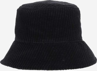Jil Sander Womens Bucket Hat Cotton Velvet Black