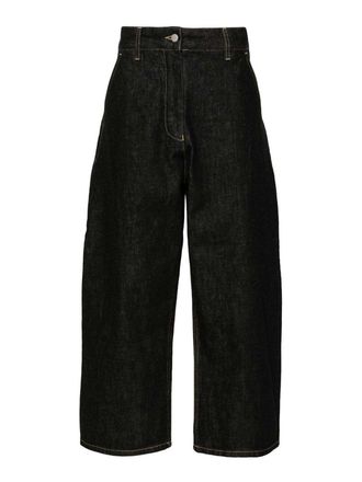 STUDIO NICHOLSON Wide Leg Denim Cropped Jeans