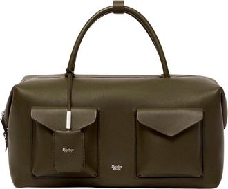 Max Mara Grote schoudertas met zakken - Dames - Weekendtassen - Groen - ONE Size - Leer - Tassen