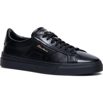 Santoni Low Top Sneaker in N01 - Black at Nordstrom, Size 10.5