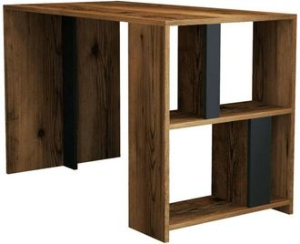 Dmora Escritorio Dpican, Escritorio Multiusos, Mesa De Oficina Para Pc, El Plan De Trabajo, 120x60h75 Cm, Nogal Y Antracita - Dmora