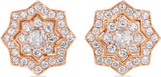 David Morris 18kt rose gold Astra diamond stud earrings - women - Diamond/18kt Rose Gold - One Size - Pink