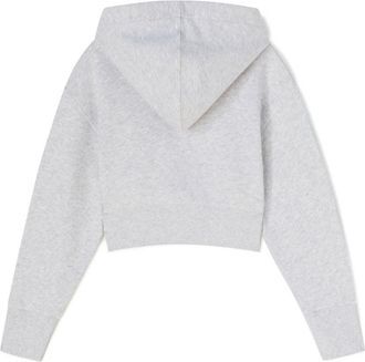 Palm Angels Cropped Cotton Sweatshirt - Gray