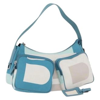 Bally Pre-owned Canvas Schoudertas - Dames - Pre-owned - Blauw - Maat: ONE Size
