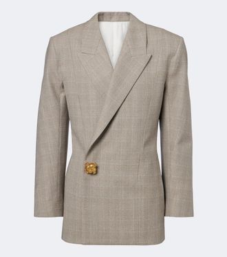 Bottega Veneta Nodo Quadro checked wool blazer