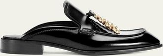 Loewe Edge Leather Loafer Mules
