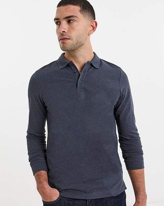 Jacamo Long Sleeve Pique Polo
