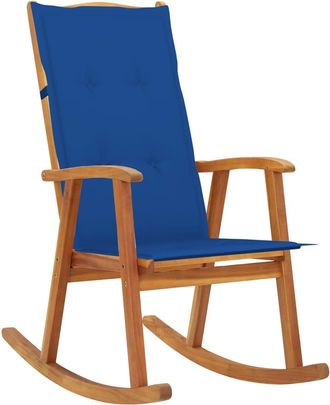 vidaXL Vidaxl - Silla Mecedora Con Cojines Madera Maciza De Acacia