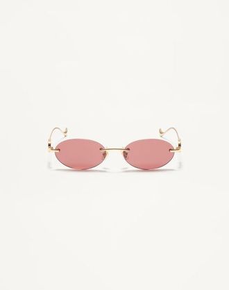 Valentino Occhiale Geometrico In Metallo Donna ORO/MARRONE 53