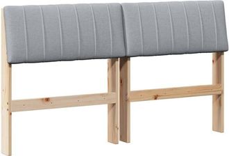 vidaXL Upholstered Headboard Light Grey 135 cm Solid Pine Wood vidaXL