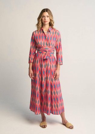 Guadalupe Design Luciana Ikat Dress In Fuchsia