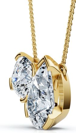 Pompeii3 2Ct Cushion and Pear Toi et Moi Diamond Pendant 14k Gold or Pt Lab Grown