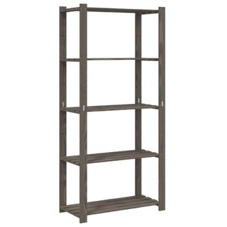 vidaXL Estanter&iacute;a De 5 Niveles Madera Maciza Pino Gris 80x38x170 Cm Vidaxl
