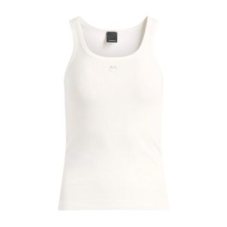 Pinko Sleeveless Tops, female, White, Size: XS Calcola