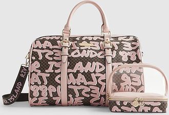 River Island Womens Barrell Bag Bundle Brown Monogram Graffiti Pu - One Size