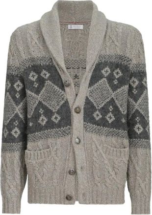 Brunello Cucinelli Heren, Truien, Grijs, Maat: XL Zijde
