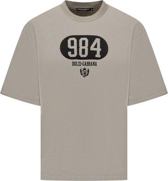 Dolce & Gabbana T-shirt met ronde hals - Heren - T-shirts - Grijs - XS - Katoen - Tops