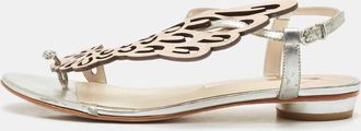 Sophia Webster Silver/rose Gold Leather Seraphina Flat Sandals