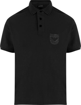 Emporio Armani Black Shirt Collar Polo
