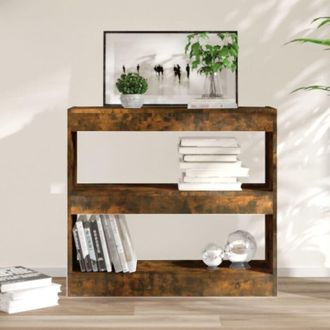 vidaXL Book Cabinet/Room Divider Smoked Oak 80x30x72 cm Vidaxl
