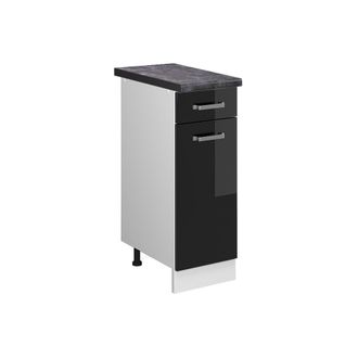 Vicco Mueble Bajo De Cocina R-line, Negro Brillo Intenso, 30 Cm, Et Antracita