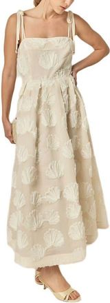 English Factory Shell Sleeveless Midi Dress in Off White at Nordstrom, Size X-Small