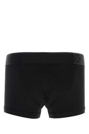 Emporio Armani Mens Black Stretch Cotton Boxer Exterior: Elastane Intimo