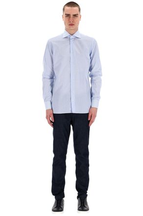 Borriello Micro Check Cotton Tailored Shirt