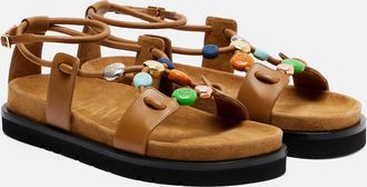 Loewe Sandalias Paulas Ibiza Pebble Beads de piel