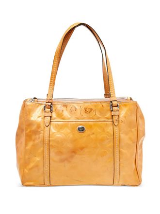 Coach Pre-owned Peyton Op Art leren shopper met reli&euml;f - Bruin