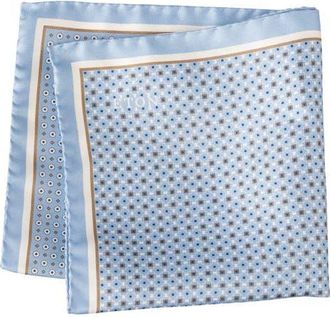 Eton Quadrant Silk Pocket Square in Blue at Nordstrom