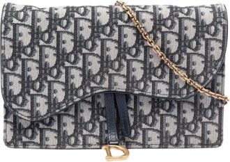 Dior Pre-owned Cross Body Bags, female, Blue, Size: ONE SIZE Pre-owned Canvas Crossbody Bag