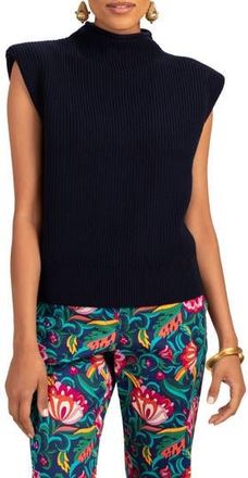 Trina Turk Judson Cap Sleeve Merino Wool Sweater in Indigo at Nordstrom Rack, Size Large