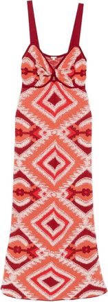 Johanna Ortiz Abito midi con motivo geometrico - Rosso