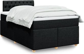 vidaXL Cama Box Spring Con Colch&oacute;n Tela Negro 120x190 Cm Vidaxl