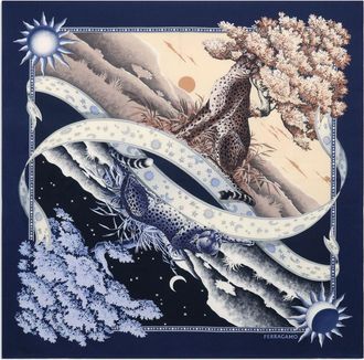 Ferragamo day & night print silk scarf - women - Silk - One Size - Blue